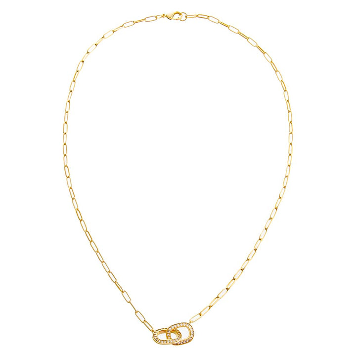  Pavé Double Chain Link Necklace - Adina Eden's Jewels