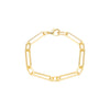 Gold Wide Elongated Paperclip Chain Bracelet - Adina Eden's Jewels