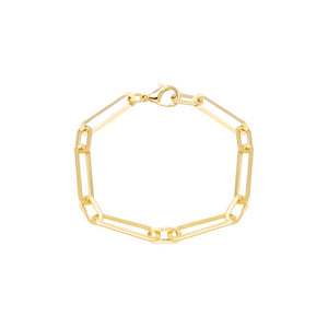 Gold Wide Elongated Paperclip Chain Bracelet - Adina Eden's Jewels