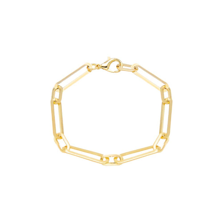 Gold Wide Elongated Paperclip Chain Bracelet - Adina Eden's Jewels