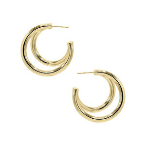  Double Hollow Hoop Earring - Adina Eden's Jewels