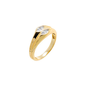 Gold / 6 CZ Dual Marquise-Cut Toi et Moi Ring - Adina Eden's Jewels