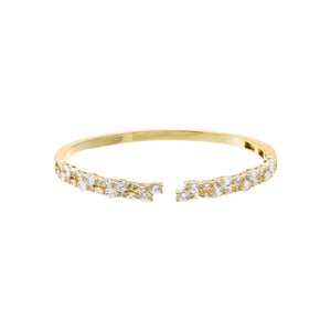 CZ Double Row Open Front Bangle