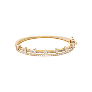 Gold Luxury CZ Teardrop Double Band Bangle - Adina Eden's Jewels