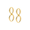 Gold Double Open Oval Drop Stud Earring - Adina Eden's Jewels