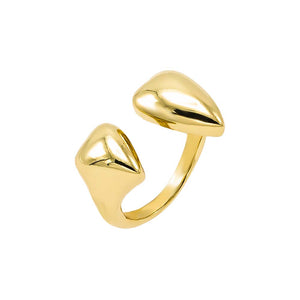 Gold Solid Double Graduated Heart Ring - Adina Eden's Jewels