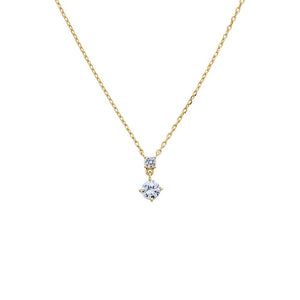 Gold Double Dangle CZ Necklace - Adina Eden's Jewels