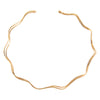 Gold Double Solid Squiggly Collar Choker Necklace - Adina Eden's Jewels