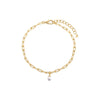 Pearl White Dangling Pearl Link Bracelet - Adina Eden's Jewels