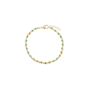 Emerald Green CZ Colored Bezel Set Tennis Bracelet - Adina Eden's Jewels