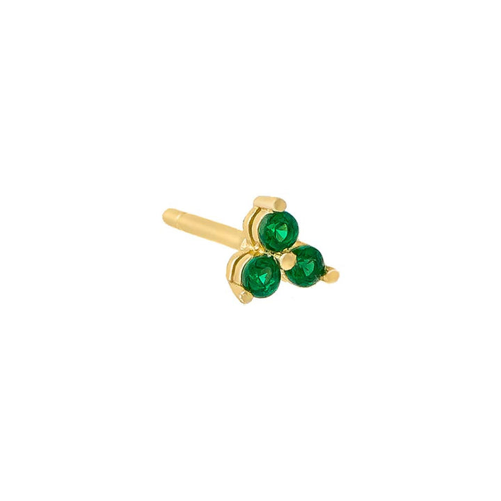 Emerald Green / 4MM / Single Colored Tiny CZ Cluster Stud Earring - Adina Eden's Jewels