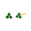 Emerald Green / 4MM / Pair Colored Tiny CZ Cluster Stud Earring - Adina Eden's Jewels