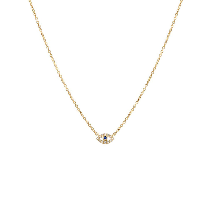 14K Gold Diamond Open Evil Eye Necklace 14K - Adina Eden's Jewels