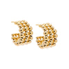 Gold / 25MM Chunky Beaded Hoop Earring - Adina Eden's Jewels