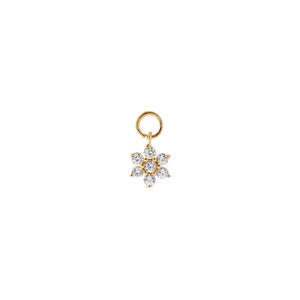 14K Gold Mini CZ Flower Charm 14K - Adina Eden's Jewels