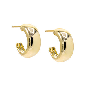 Gold Solid Graduated Open Hoop Earring - Adina Eden's Jewels