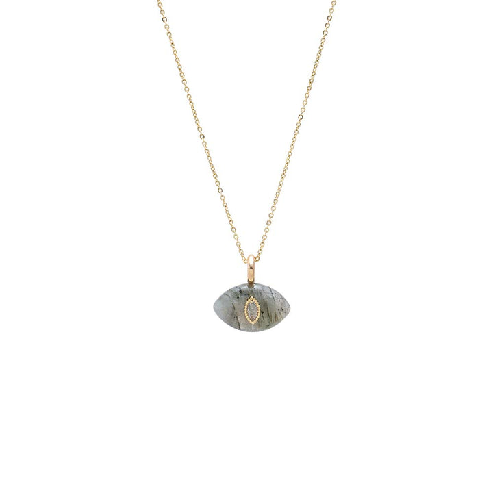 Evil Eye Natural Stone Pendant Necklace – Adina Eden