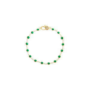 Emerald Green Station Pave Lobster Clasp Link Chain Anklet