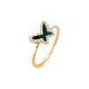 Malachite / 6 Pave Colored Stone Butterfly Ring - Adina Eden's Jewels