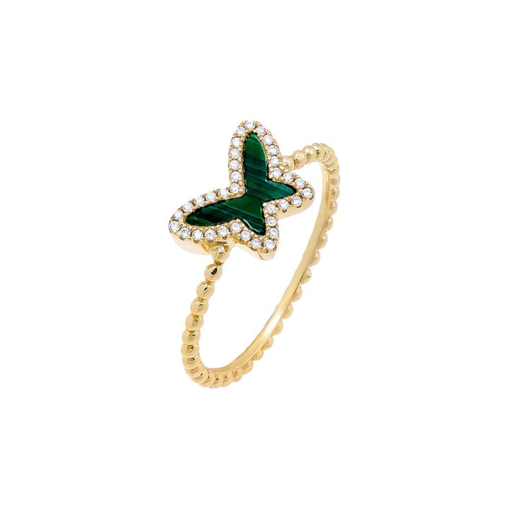 Pave Colored Stone Butterfly Ring
