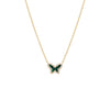 Malachite Pave Colored Stone Butterfly Necklace - Adina Eden's Jewels