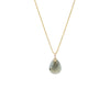 Pave Teardrop Natural Stone Pendant Necklace