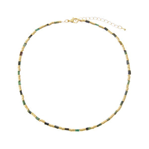 Multi-Color Golden Forest Gemstone Choker Necklace - Adina Eden's Jewels
