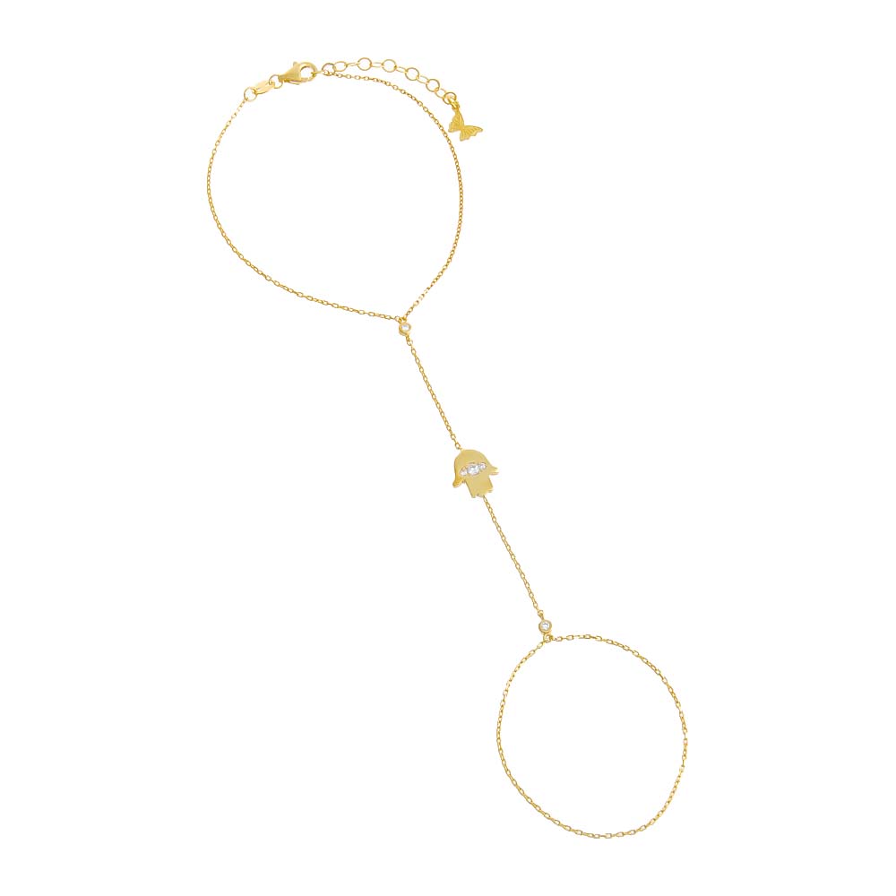 Gold Evil Eye X Hamsa Hand Chain - Adina Eden's Jewels