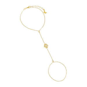 Gold Evil Eye X Hamsa Hand Chain - Adina Eden's Jewels
