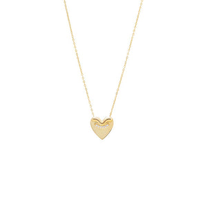 Gold Pave Accented Heart Pendant Necklace - Adina Eden's Jewels