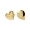 Gold Puffy Chunky Heart Stud Earring - Adina Eden's Jewels