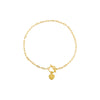 Gold Solid Heart Toggle Bracelet - Adina Eden's Jewels