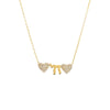 Gold Double Pave Heart Chai Necklace - Adina Eden's Jewels