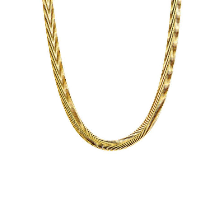 Gold Wide Snake Chain Necklace - Adina Eden's Jewels