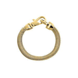 Gold Solid Large Clasp Wide Snake Chain Bracelet - Adina Eden's Jewels