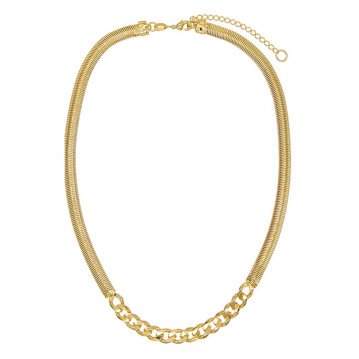  Chunky Vintage Snake X Cuban Chain Necklace - Adina Eden's Jewels