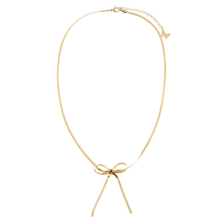  Herringbone Bow Tie Necklace - Adina Eden's Jewels