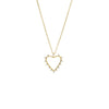 Gold CZ Rimmed & Pave Open Heart Pendant Necklace - Adina Eden's Jewels
