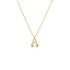 Gold / A Double CZ Puffy Initial Necklace - Adina Eden's Jewels