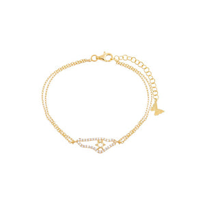 Gold Pave Cutout Map Of Israel Bracelet - Adina Eden's Jewels
