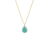 Pave Teardrop Natural Stone Pendant Necklace