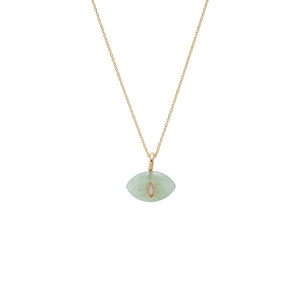 Jade Green Evil Eye Natural Stone Pendant Necklace - Adina Eden's Jewels