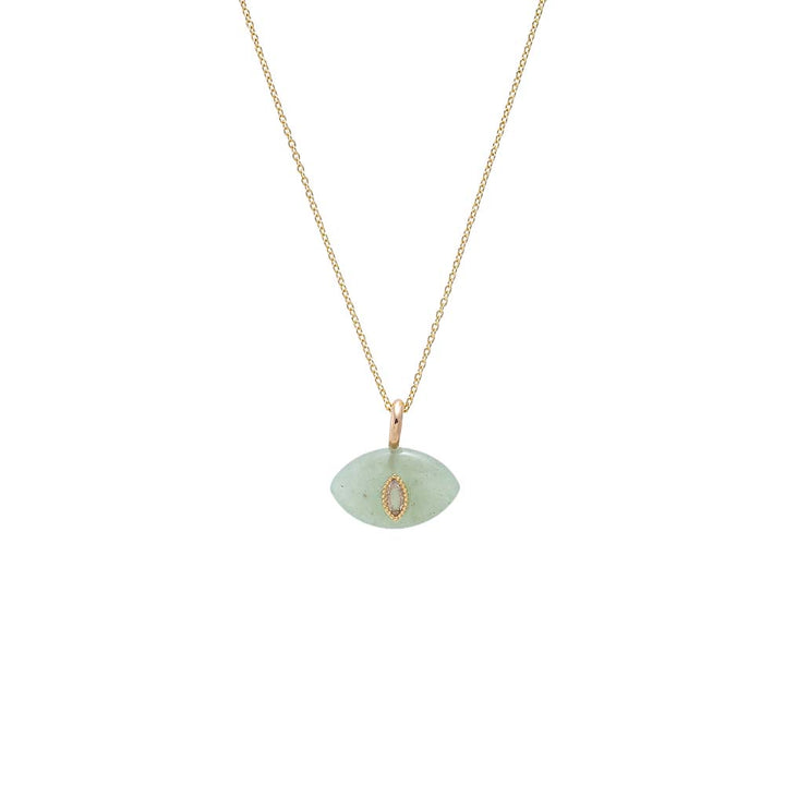 Evil Eye Natural Stone Pendant Necklace – Adina Eden