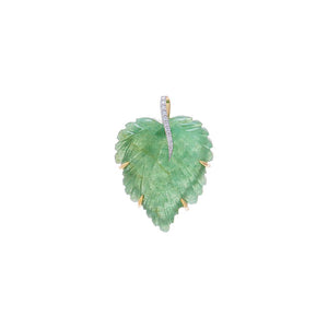 Mint Green Diamond Green Chrysoprase Heart Charm 14K - Adina Eden's Jewels