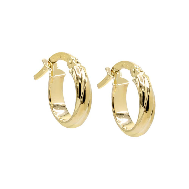 14K Gold Baby Fluted Twisted Hoop Earring 14K - Adina Eden's Jewels