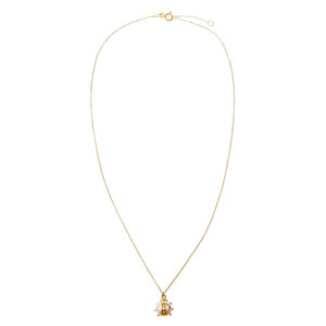  Kids Pink Enamel Ladybug Pendant Necklace 14K - Adina Eden's Jewels