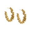 Gold / 35MM Scattered Beads Hoop Earring - Adina Eden's Jewels