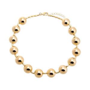 Gold Gold Filled Solid Large Beaded Ball Necklace - Adina Eden's Jewels