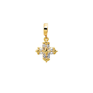 Gold Radiant CZ X Charm - Adina Eden's Jewels