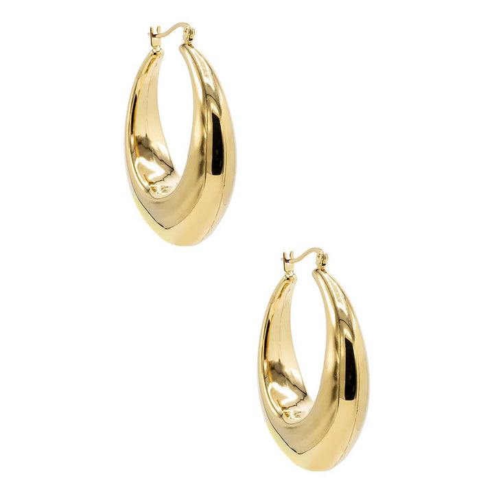Gold / 45MM Solid Graduated Hoop Earring - Adina Eden's Jewels